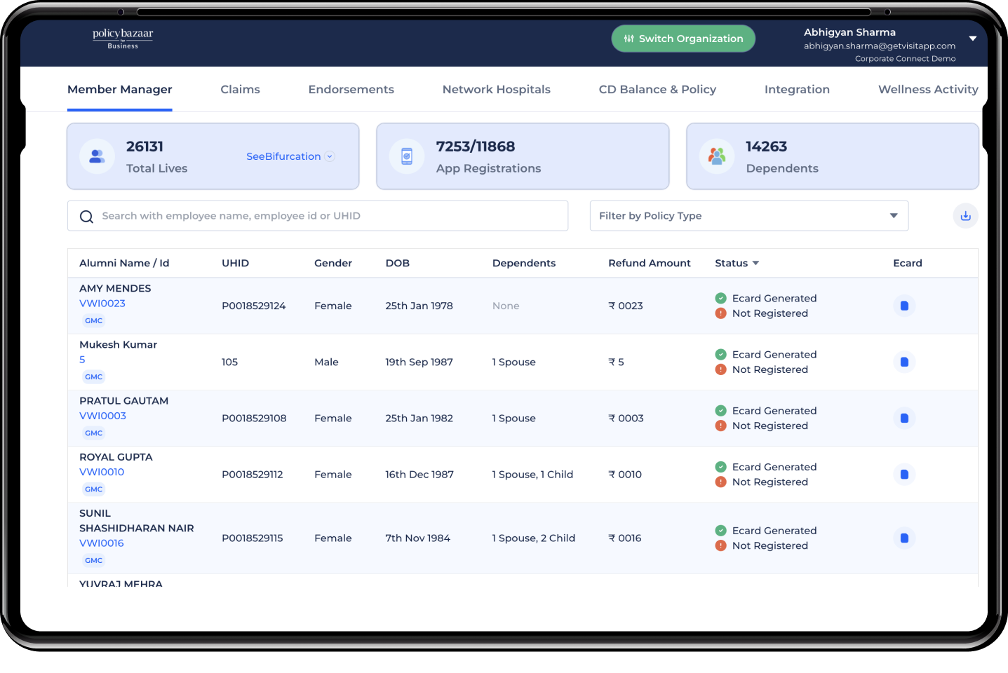 Member Manager login