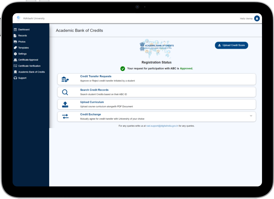 Integration with NAD platform