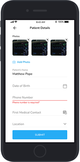Patient onboarding using emergency care app