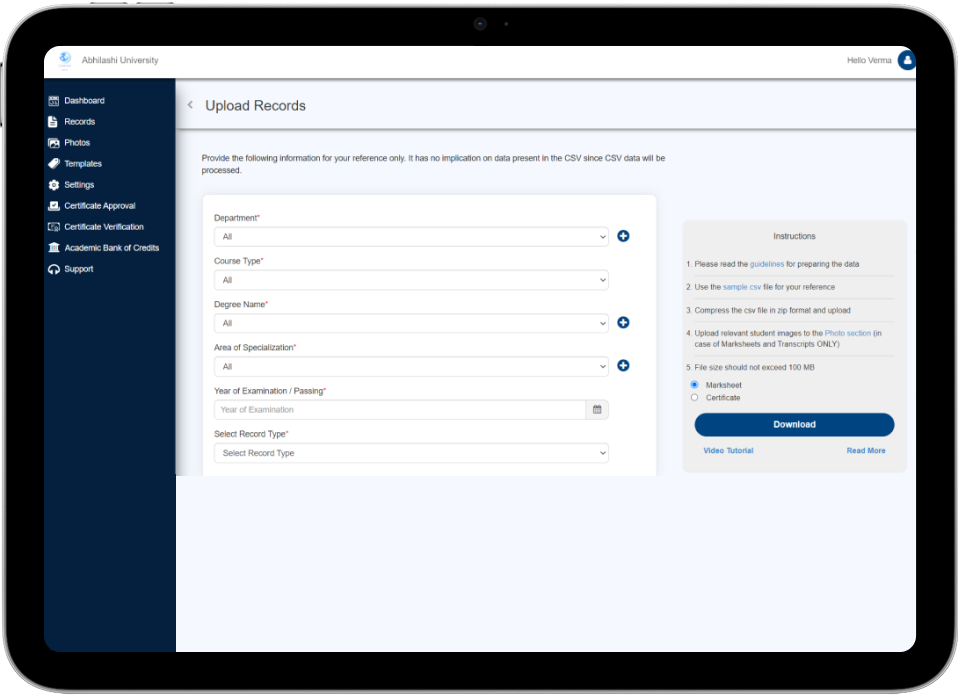 Records management and templates