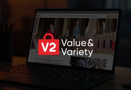 screen showing v2 retail website