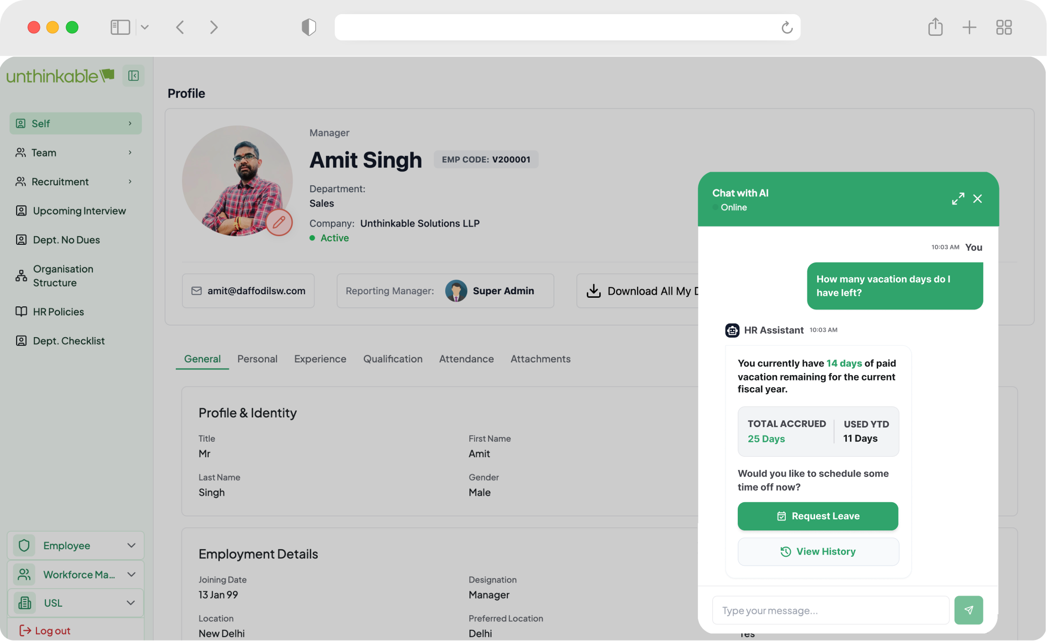 AI-Powered HR, At Every Employee’s Fingertips.
