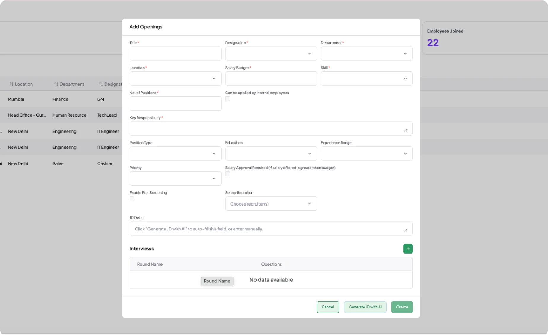 Job Requisition Management